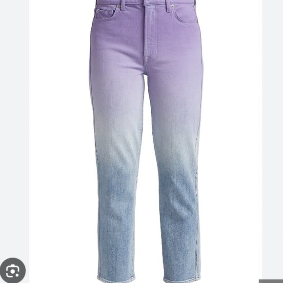 7 For All Mankind Gradient High Waisted Cropped Straight Leg Jeans sz27 NWT